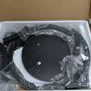 JUSTOGO Small Round Side Table, 3-Tier End Table for Living Room, Vintage Nightstand for Small Spaces Sofa Couch Corner Bedside Bedroom, S-Shaped Wood Accent Table Metal Coffee Table, Black