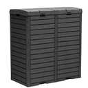 62 Gallon Outdoor Trash Can with Double Buckets and Dual Lids, Drip Trays,Detachable Design Outdoor Garbage Bin for Patio or Garden