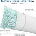 Rainmr Extra Long Body Pillow Memory Foam 180x50cm Firm King Size Body Pillows for Adults with Cooling Cover 21 x 72 inches