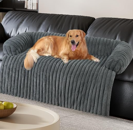 Wn's Day Luxurious Dog Couch Bed, Washable Calming Dog Couch Cover, Removable Couch Protector for Dogs, Waterproof Sofa Bed, Pet Bed Mats for Couch, Pet Couch Covers for Sofa(Grey, XL)