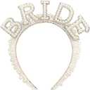 Casoty Pearl Bride Headband Material, One Size Fit All, Wide Applications, Women's Hairband, Bridal Shower, Wedding, Engagement Parties Gift