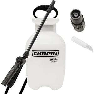 Chapin 20004 Sprayer Tank, Lawn and Garden, Hand Pump Pressured, Anti-Clog Filter, Adjustable Spray Nozzle, Spray Plants, Watering, Weeds, Fertilizer and Pests, White, 1 Gallon (4.5 Liters)