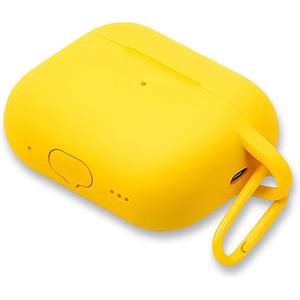 Silicone Protective Case Cover Sleeve Compatible with AirPods Pro 3 Supports Wireless & Wired Charging, Dust Plug, Shockproof, Anti-Slip, Washable, with Carabiner (Yellow)