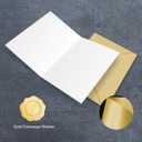 5 x CRTURUNIQ Luxury Navy Blue Thank You Card with Silver Foil - 5x7 Large Blank Note Card with Thick Gold Envelope & Sticker - Premium Heavyweight Cardstock for Wedding, Business, Sympathy & Men