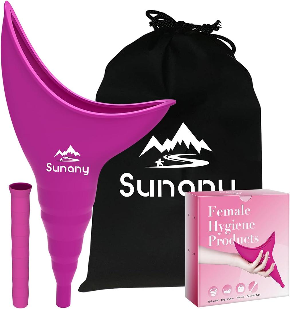 Female Urinal, Reusable Silicone Foolproof Women Pee Funnel Allows Women to Pee Standing Up, Women's Urinal is The Perfect Companion for Indoor Use