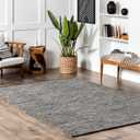 100% Cotton Area Rug 8 x 10 Feet- Rectangle- Hand Woven Natural Carpet - Home Decor for Living Room Hallways Bedroom (Grey- 8'x10')