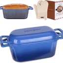 Enameled Dutch Oven for Sourdough Bread Baking, 3.6QT Oval Cast Iron Bread Pan with Lid