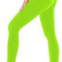 SINOPHANT High Waisted Leggings for Women - Full Length Capri Buttery Soft Yoga Pants for Workout Athletic (Large-X-Large, Neon Green)