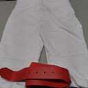 Toddler Baseball Pants - Kids Tee Ball Pants for Boy Girl, Includes: Red Belt and Baseball Socks (White, 5T)