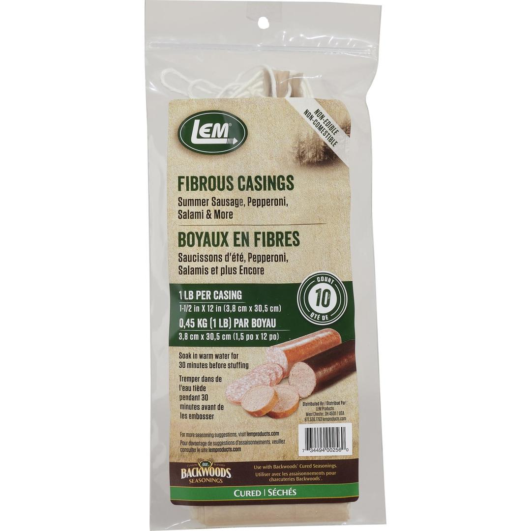 LEM - 10-Pack 1-1/2" x 12" Clear Fibrous Casing, Pack of 3