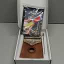 Kalimba Thumb Piano, YUNDIE Portable 17 Keys Mbira Finger Piano with Tune Hammer and Instruction, Musical Instruments Birthday Gift for Adult Beginners Professional(Brown)