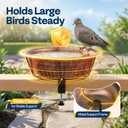 VIVOHOME Deck Mounted Bird Bath for Outside, Weather-Resistant ABS Bird Bath and Feeder with Adjustable Metal Clamp for Railing, Fence, Balcony, 1.45 Gallons, Bronze