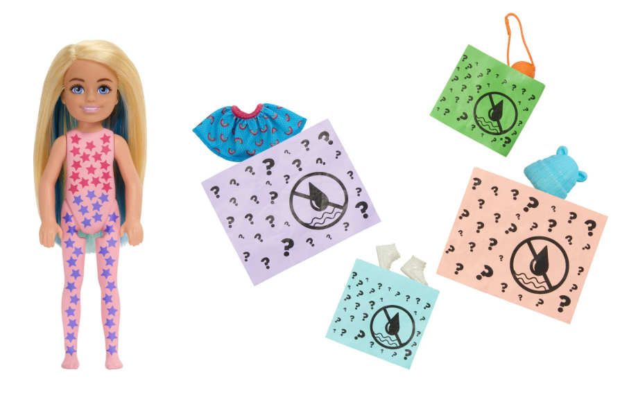 Barbie Color Reveal Sporty Series Chelsea Small Doll with  Surprises