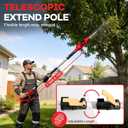 Pole Hedge Trimmer for Milwaukee M18 Battery (No Battery) | Extension Pole (7.84-9.74FT), 16.14" Laser-Cut Blade, 135 Rotating Head, Overload Protection, Shoulder Strap Included
