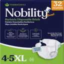4-5xl Adult Diapers for Women and Men - Case of 32 Bariatric Disposable Briefs with Tabs and Stretchable Side Panels - 100% Breathable with Maximum Absorbency, White