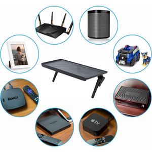 TV/PC Top Shelf Mount, Adjustable Monitor Top Shelves Wide Platform Screen Storage Bracket, TV Mounted Shelf for Routers, Cable Boxes, Games Consoles, DVD Player and Remote (11.8 x 4.7 Inch)