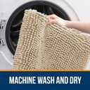OLANLY Large Bathroom Rugs 70x46, Extra Soft Absorbent Chenille Bath Rugs, Rubber Backing Quick Dry, Machine Washable Bath Mats for Bathroom Floor, Tub and Shower, Home Decor Accessories, Beige