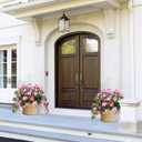 Artificial Flowers for Outdoors with 120 Blooms, Faux Silk Flowers for Outside, UV Resistant Fake Petunias Plants for Hanging Baskets Fence Patio Balcony Garden Cemetery (Purple Red 4 Packs)