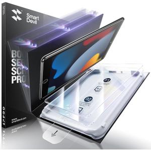 SMARTDEVIL 2 Pack Screen Protector for iPad 9th 8th 7th Generation 10.2 Inch (2021/2020/2019) with Easy Installation Frame, 9H Clear Tempered Glass Film, Anti-Shatter, Bubble Free,Dust-Free Box