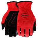 BOSS Men's Task High Performance Synthetic Leather Palm Work Gloves, Abrasion Resistant, Black, Red, Yellow, L