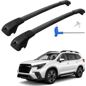 Car Roof Rack Cross Bars Compatible with 2019-2025 Subaru Ascent (for Raised Side Rails), Aluminum Lockable Roof Cross Bars for Kayak Bike Rooftop Cargo Carrier Bag Basket Luggage