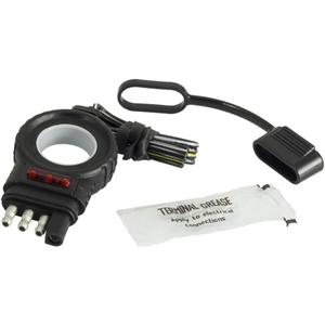 Hopkins Towing Solutions 48138 Endurance Easy-Pull 12" LED Test 4 Flat Trailer Side Trailer Connector, Black