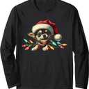 Chihuahua Chew Christmas Light Cord Cute Xmas Holiday Funny Long Sleeve T-Shirt