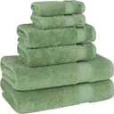 Cotton Paradise 100% Cotton Turkish Towel Set, Soft Absorbent Quick Dry, 6 Piece Towel Set, Sage Green