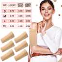 6 Pcs PICC Line Sleeve Cover PICC Line Shower Cover Fashionable Breathable Upper Arm Sleeves for Women Men (Light Neutral Color,Large) (Beige, L)