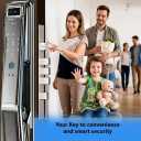 Smart Door Lock with Camera & 3D Face Recognition: Biometric Palm Vein Scanner Keyless Entry Door Lock, JLINK App Control, Fingerprint, Passcode, IC Card, Built-in Doorbell (Curved Arc)