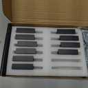 Goo-Ki Cabinet Handles 12 PCS - Black Drawer Pulls 1-1/4 in (32mm) Hole Centers - Tilted Solid Drawer Handles for Kitchen Cabinet Pulls - Finger Pull