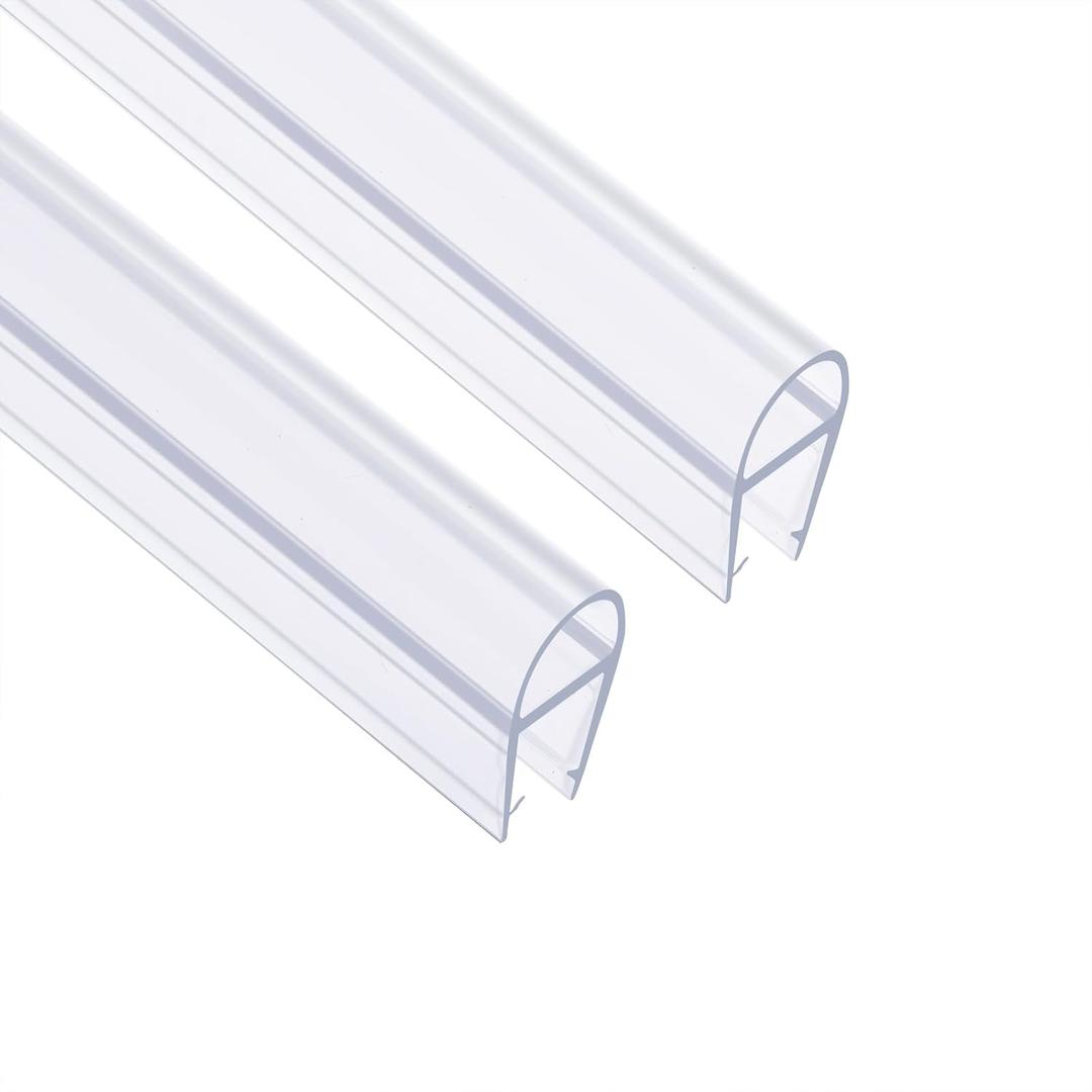 78"(39" X2) Frameless Shower Door Side Seal Shower Sweep and Side Seal for 3/8 Inch Glass,Clear Vinyl, for Shower Side or Bottom Seal