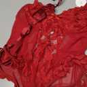 Avidlove Lingerie for Women Mesh Lace Bodysuit Sexy Wireless Garter Lingerie Set Teddy Lingerie(No Stockings) (XX-Large, Burgundy)