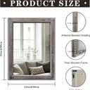 24x32 Inch Rectangular Wood Wall Mirror Rustic Farmhouse Decorative Mirrors with Wooden Frame for Living Room Bedroom Bathroom Entryway Wall Decor