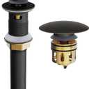 Bathroom Sink Drain with Overflow, Pop Up Drain for Bathroom Sink with Anti-Clogging Hair Catcher Basket,Oil Rubbed Bronze