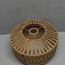 Boho Light Fixtures Ceiling Mount,Mini Rattan Chandelier Light Fixture with Dimmable LED Bulb,Hand Woven Ceiling Light Fixtures Flush Mount for Hallway Bedroom Kitchen Entryway Living Room