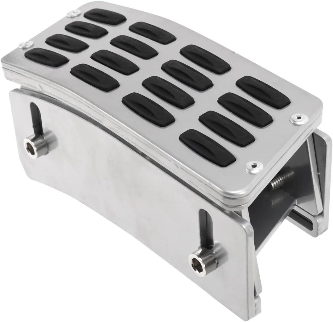 A06G-Adjustable Heighten Gas Brake Foot Rest Pedal Accelerator Pad Cover Gas Pedal Kit Gas Pedal Extender Cover Adjustable Drive (Silver)