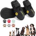 Expawlorer Dog Shoes for Small Dogs, Dog Shoes for Hot Pavement, Hiking Walking, Anti-Slip Rugged Sole,Waterproof Dog Booties for Outdoor Rain Days, All Weather Dog Boots & Paw Protectors (Black) Size 2
