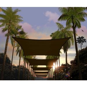 Amgo 8' x 16' Brown Rectangle Sun Shade Sail Canopy Awning UPF50+ AGTAPR0816, 95% UV Blockage, Water & Air Permeable, Commercial and Residential 