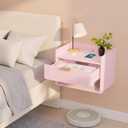 Arbuxzuy Floating Nightstand Set of 2 with Charging Station and Drawer, 2pcs