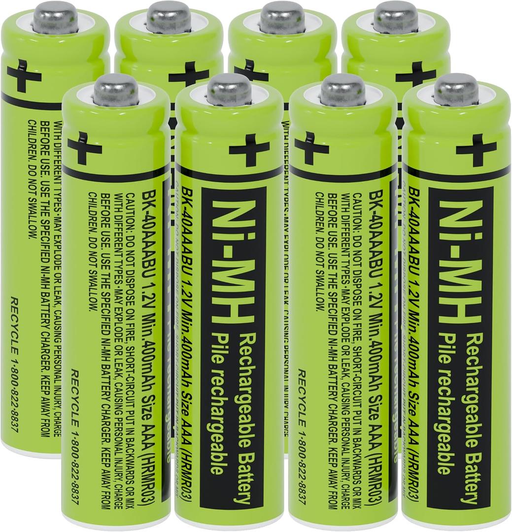 RocketBus 8-Pack BK-40AAABU Replacement Battery for Panasonic Cordless Phone