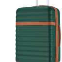 Kono Medium Sized Checked Luggage, 24 Inch Expandable with Spinner Wheels, TSA Lock, ABS + PC Lightweight Travel Suitcase with Larger Capacity and Lighter Weight, Green