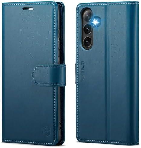 FLIPALM Wallet Case for Samsung Galaxy S25 FE, RFID Blocking Credit Card Holder, PU Leather Folio Flip Kickstand Protective Shockproof Cover for Galaxy S25 FE (Blue)
