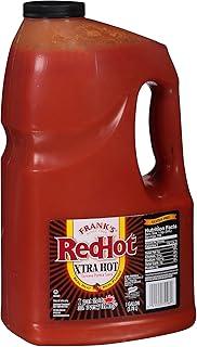 Frank's RedHot Xtra Hot Cayenne Pepper Hot Sauce, 1 gal - One Gallon of Extra Hot Cayenne Pepper Hot Sauce with 3x the Heat, Best for Wings, Pizza, Sides, Snacks, Bar Bites and More, BBD 07/13/2026