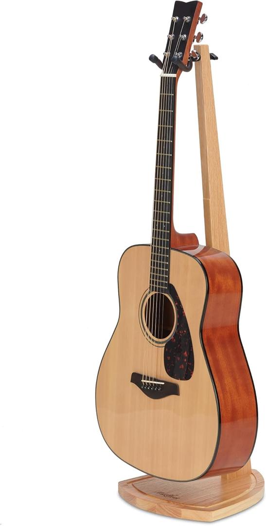 Guitar Stand, Acoustic Guitar Stand, Red Oak Wooden Guitar Stand, Floor Guitar Stand for Acoustic Guitar, Mandolin, Wood Guitar Stand for Home, Living Room Decoration, Guitar Gifts for Men