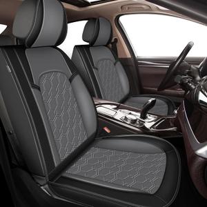 Car Seat Covers Fit for Subaru Outback 2007-2026 - First Row 2 Seat Waterproof Leather Seat Covers Protector2 Front Set,Black & Grey