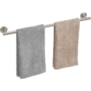 Brushed Nickel Towel Bar, 24 Inch Towel Racks for Bathroom Wall Mounted, Thicken SUS304 Stainless Steel Heavy Duty Hand Towel Holder Organizer, Bathroom Accessories, Total Length 26.5 Inch