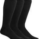 Dr. Scholl's Men's Graduated Compression Over the Calf Socks - 2 & 3 Pair Packs - Comfort Fatigue Relief (Black)