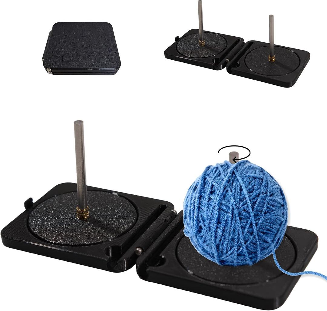 Portable Yarn Holder - Yarn Winder Spinner for Travel Pocket Double Crochet Accessories for Crocheting and Knitting Anti Slip