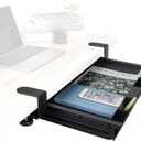 EHO Large Under Desk Slide Out Storage Drawer, Adjustable Sturdy C-Clamp Tray, 20" (24.8" Including Clamps) 11.8" Pull Out Drawer, Smooth Sliding Rail Design for Keyboard Mouse Desk Extender Organizer